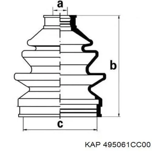 495061CC00 KAP fuelle, árbol de transmisión delantero interior