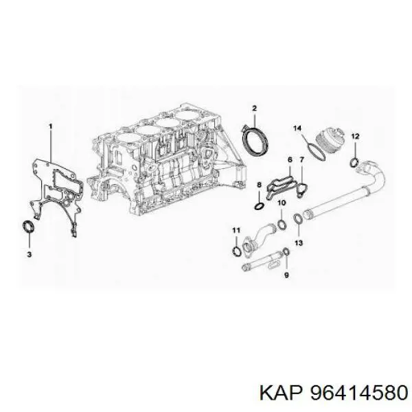 96414580 KAP junta, bomba de aceite