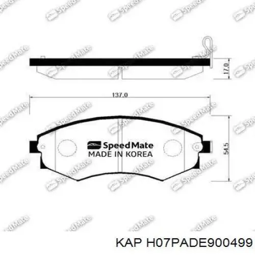 H07PADE900499 KAP pastillas de freno delanteras