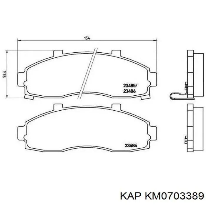 KM0703389 KAP pastillas de freno traseras