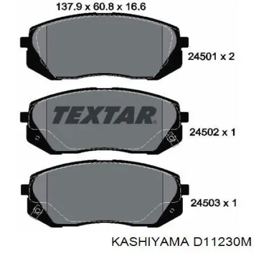 D11230M Kashiyama pastillas de freno delanteras
