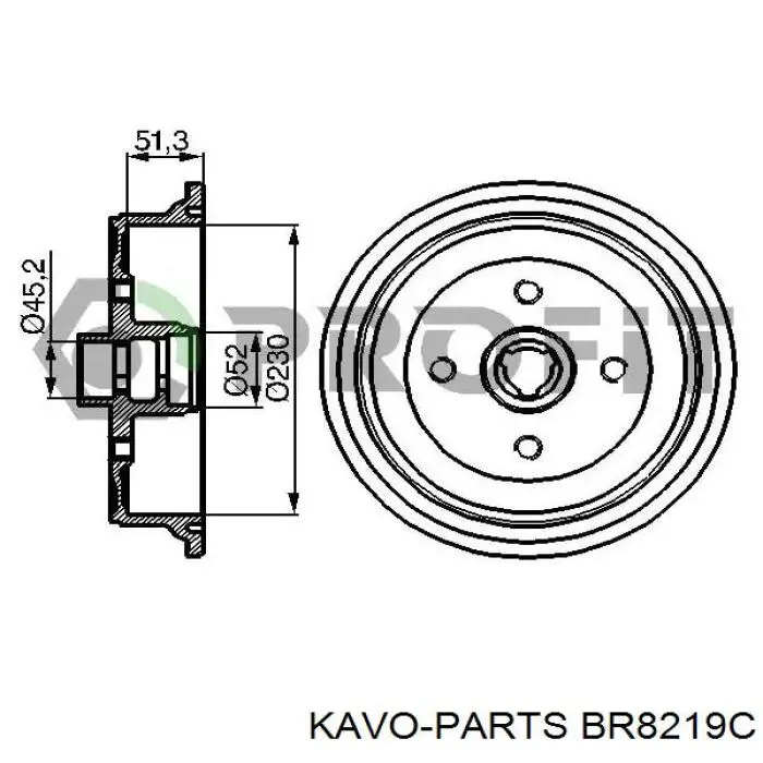 BR-8219-C Kavo Parts freno de disco delantero