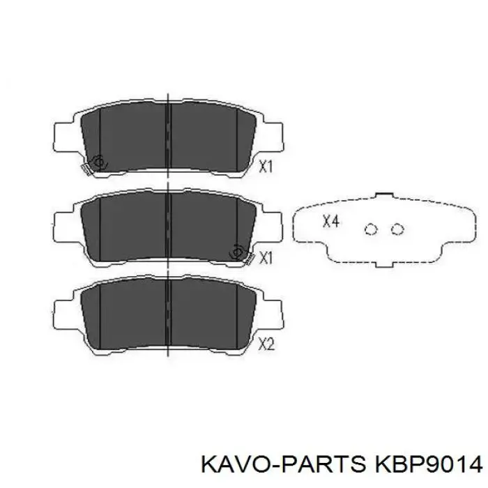 KBP-9014 Kavo Parts pastillas de freno traseras