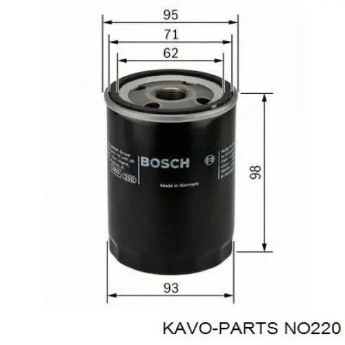 NO-220 Kavo Parts filtro de aceite