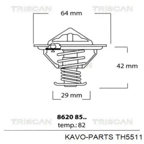 TH-5511 Kavo Parts termostato, refrigerante