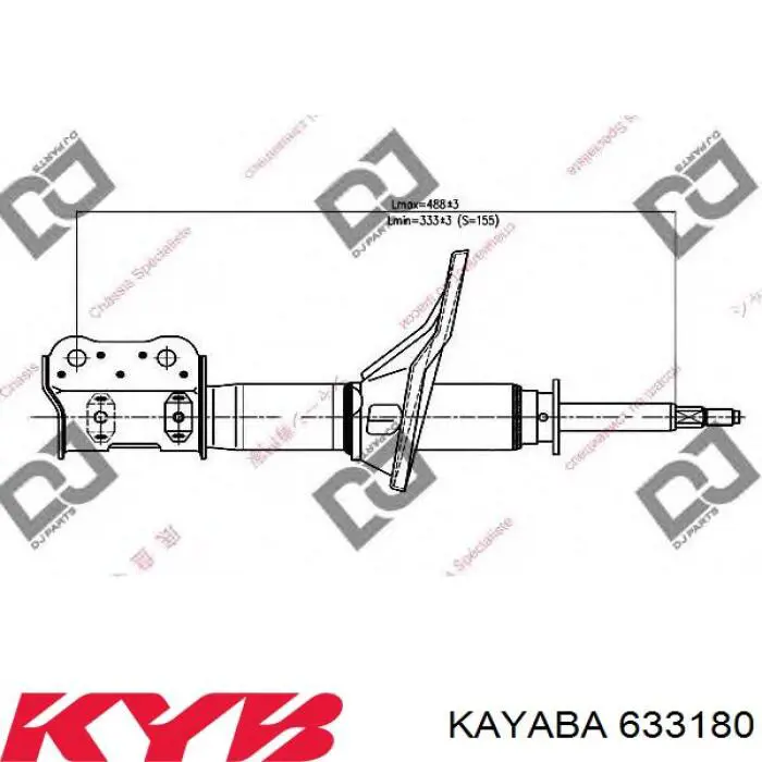 633180 Kayaba amortiguador delantero izquierdo