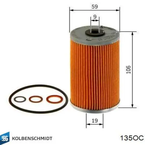 135oc Kolbenschmidt filtro de aceite