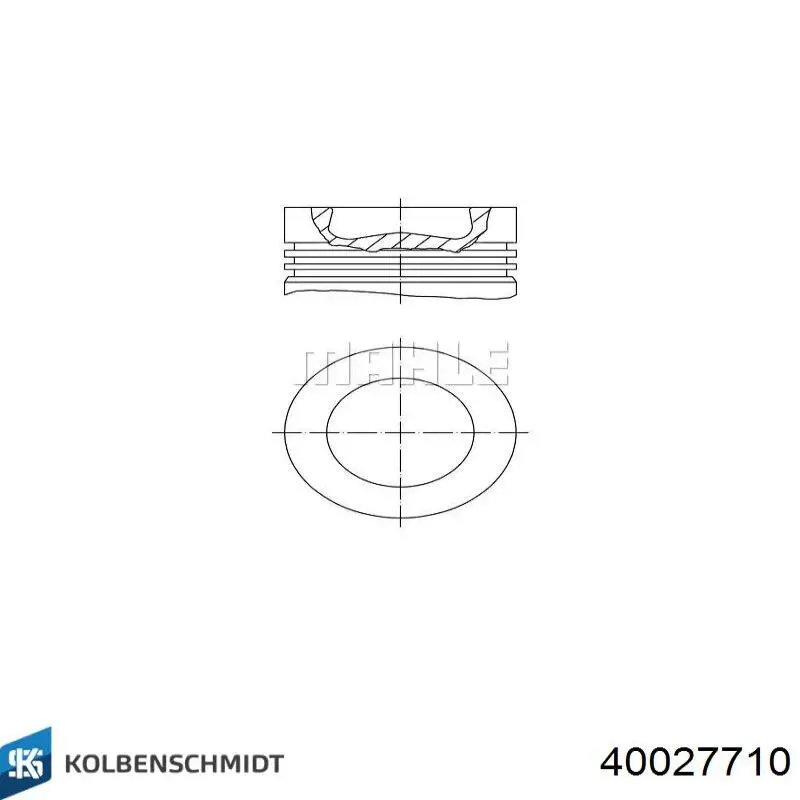 40027710 Kolbenschmidt pistón completo para 1 cilindro, cota de reparación + 0,50 mm