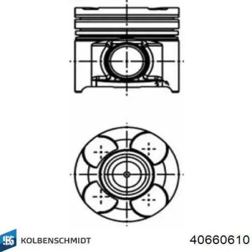 40660610 Kolbenschmidt pistón completo para 1 cilindro, cota de reparación + 0,50 mm