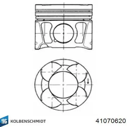  Pistón completo para 1 cilindro, cota de reparación + 0,50 mm para Opel Astra 