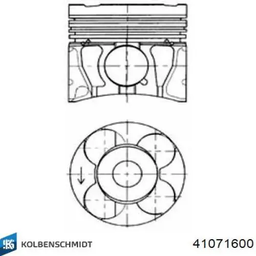 623567 Opel pistón completo para 1 cilindro, std