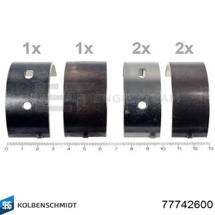 77742600 Kolbenschmidt juego de cojinetes de cigüeñal, estándar, (std)