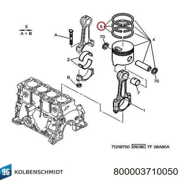  Juego de aros de pistón para 1 cilindro, cota de reparación +0,50 mm para Citroen Berlingo M