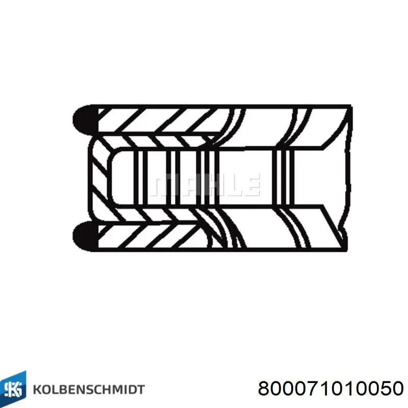 800071010050 Kolbenschmidt juego de aros de pistón para 1 cilindro, cota de reparación +0,50 mm