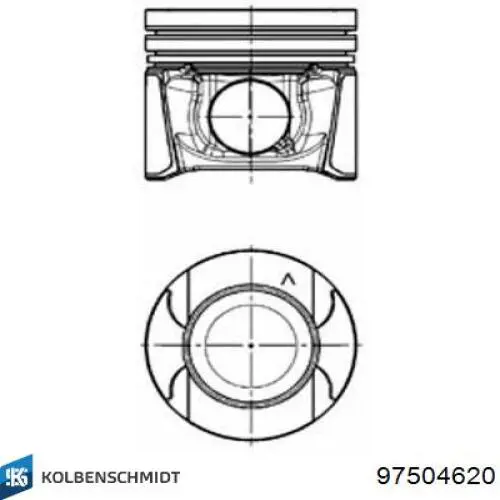 97504620 Kolbenschmidt pistón completo para 1 cilindro, cota de reparación + 0,50 mm