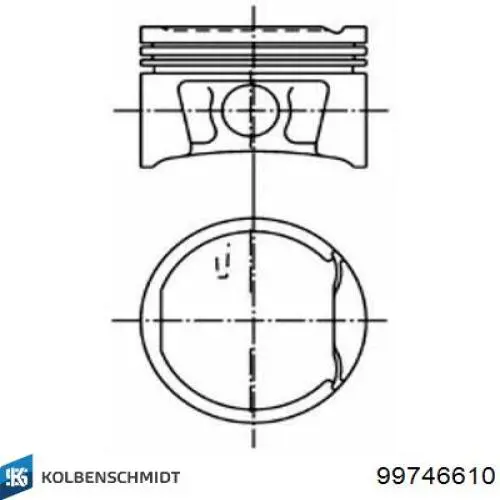 99746610 Kolbenschmidt pistón completo para 1 cilindro, cota de reparación + 0,50 mm