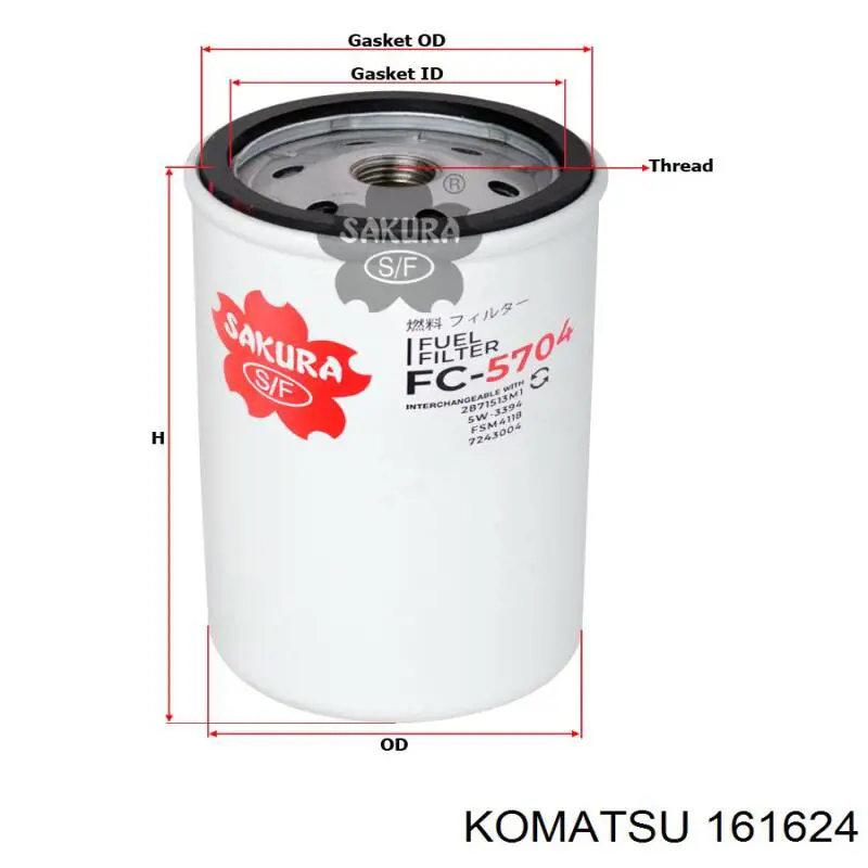 161624 Komatsu filtro combustible