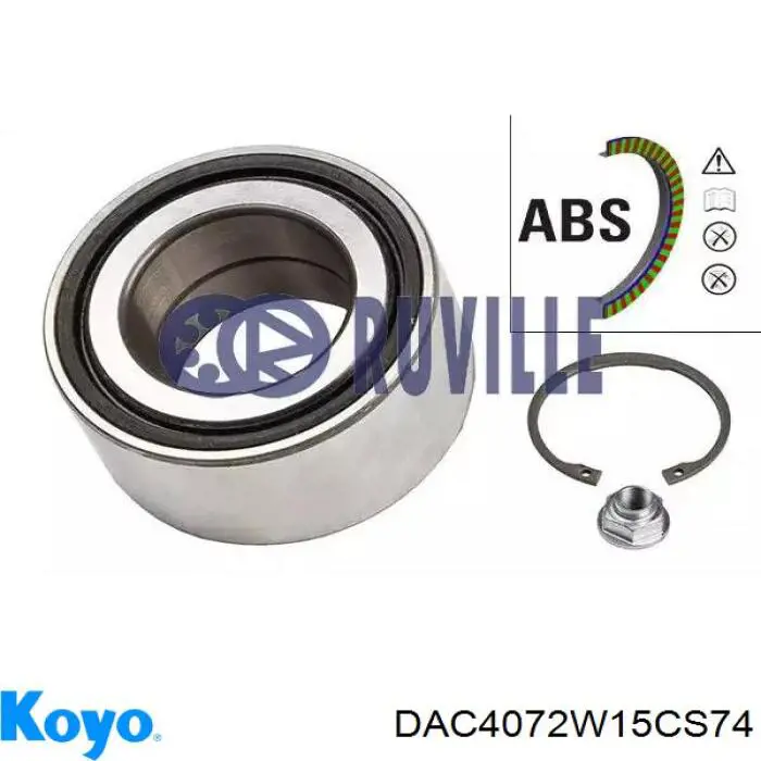 DAC4072W15CS74 Koyo cojinete de rueda delantero