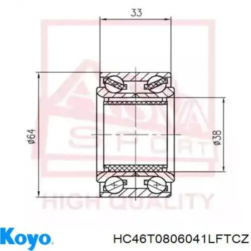 HC46T080604-1LFTCZ Koyo cojinete de rueda trasero