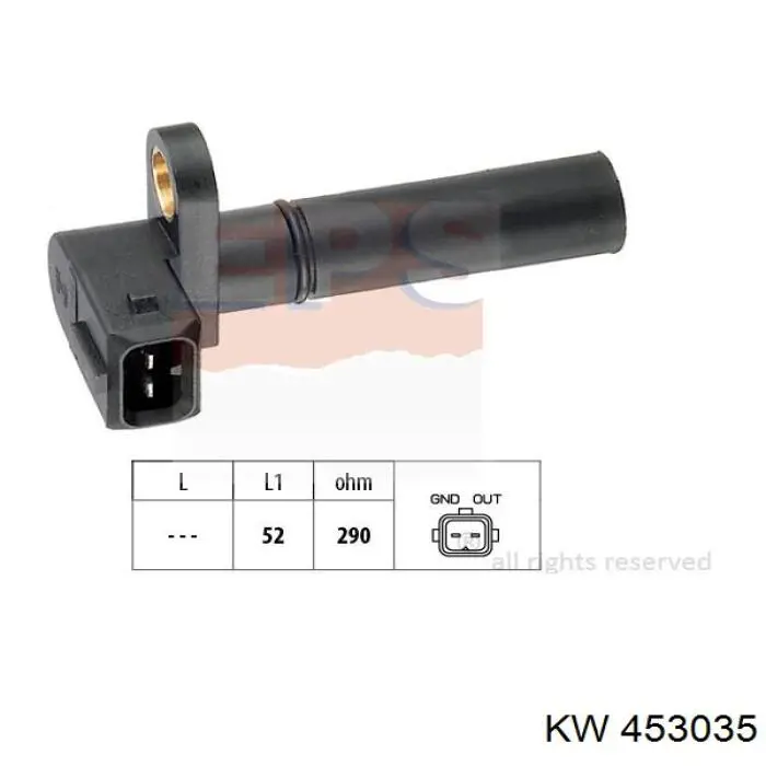 453 035 KW sensor de posición del cigüeñal