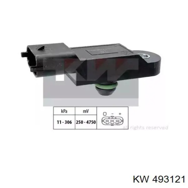 493 121 KW sensor de presion de carga (inyeccion de aire turbina)