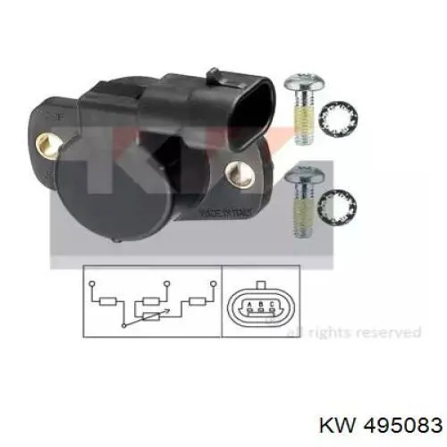 495 083 KW sensor, posición mariposa