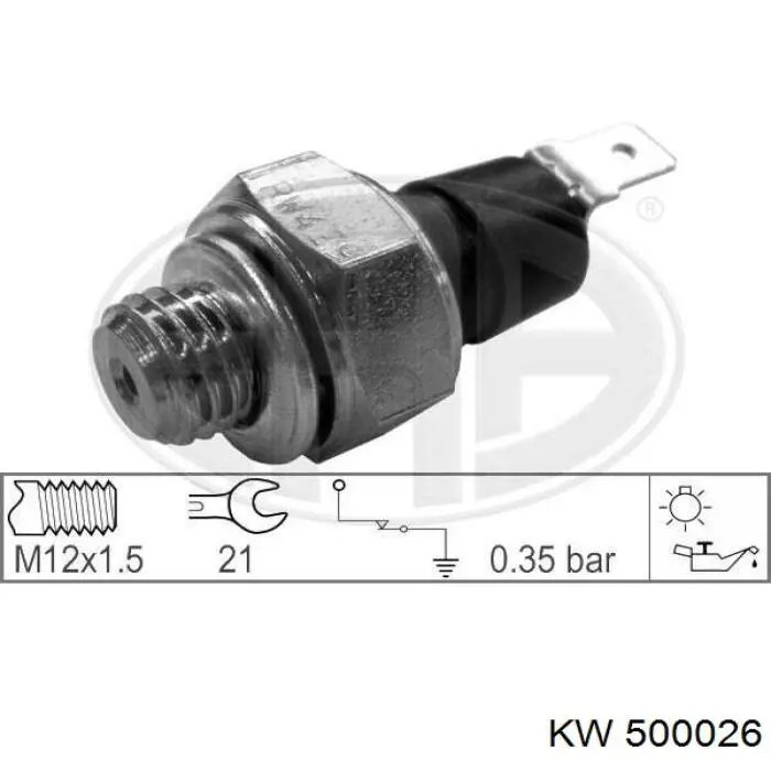 500 026 KW indicador, presión del aceite