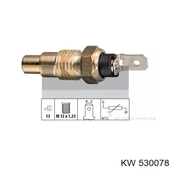 530 078 KW sensor de temperatura del refrigerante