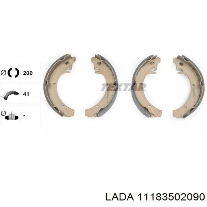 11183502090 Lada zapatas de frenos de tambor traseras