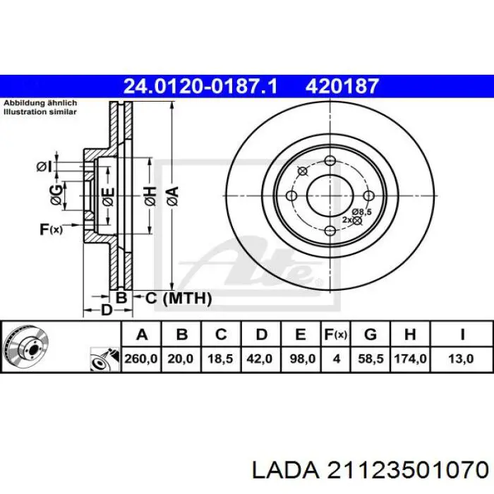 2112-3501070 Lada freno de disco delantero