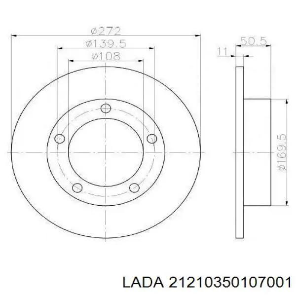 21210350107001 Lada freno de disco delantero