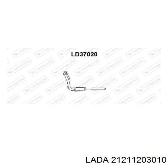 21211203010 Lada tubo de admisión del silenciador de escape delantero