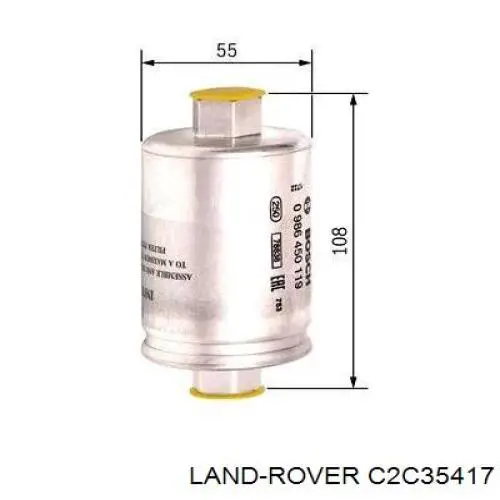 C2C35417 Land Rover filtro combustible