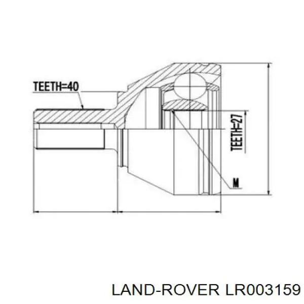 LR003159 Land Rover junta homocinética exterior delantera