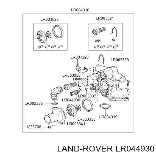 LR044930 Land Rover sensor de temperatura del refrigerante