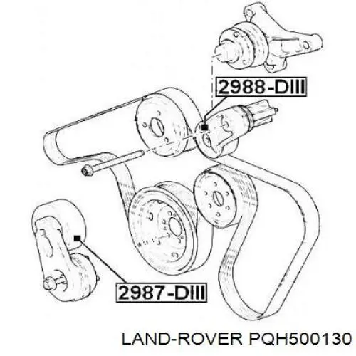 PQH500060 Land Rover tensor de correa, correa poli v