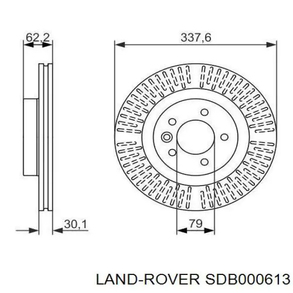 SDB000613 Land Rover freno de disco delantero