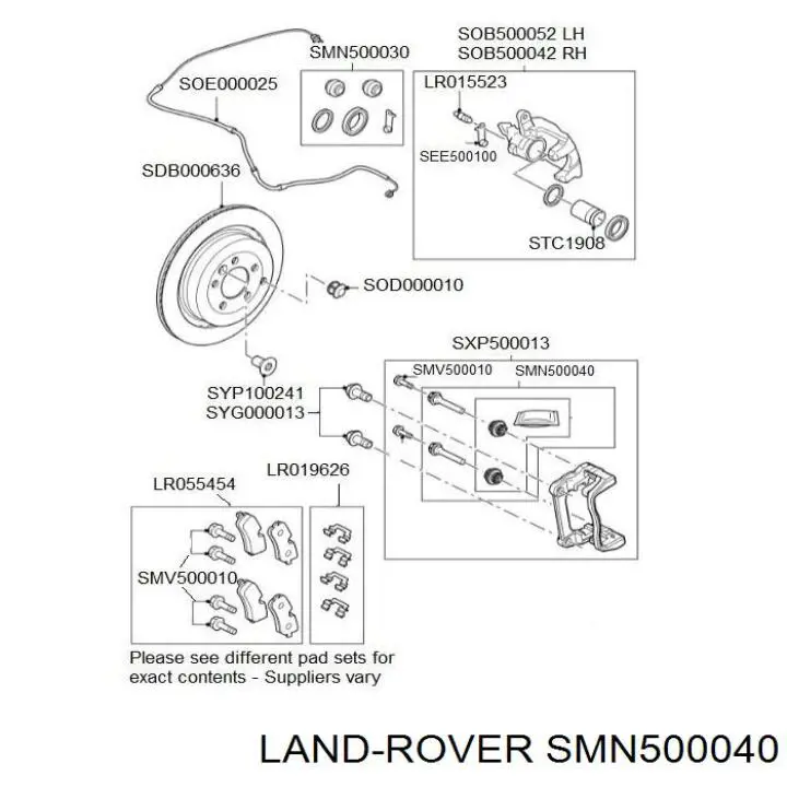 7N0698647A Lamborghini juego de reparación, pinza de freno trasero