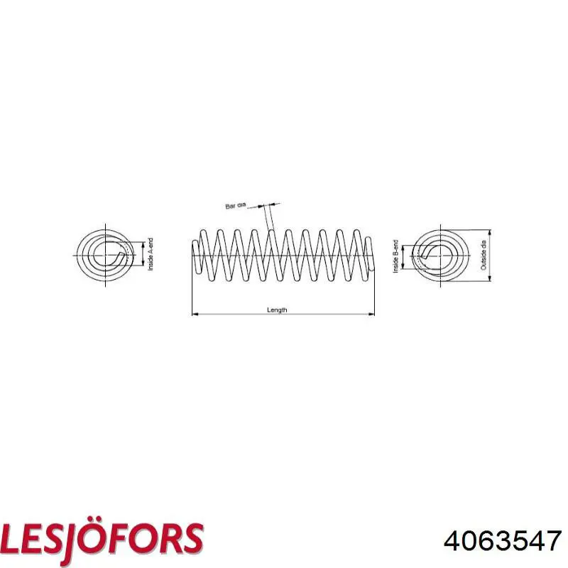 4063547 Lesjofors muelle de suspensión eje delantero