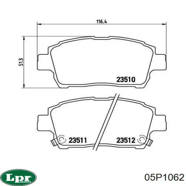 05P1062 LPR pastillas de freno delanteras