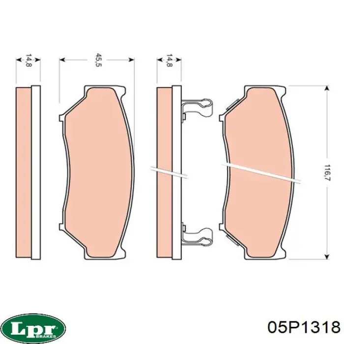 05P1318 LPR pastillas de freno delanteras