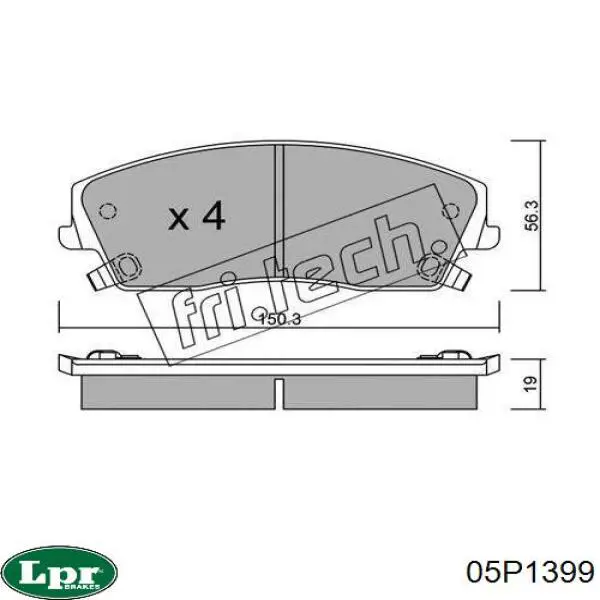 05P1399 LPR pastillas de freno delanteras