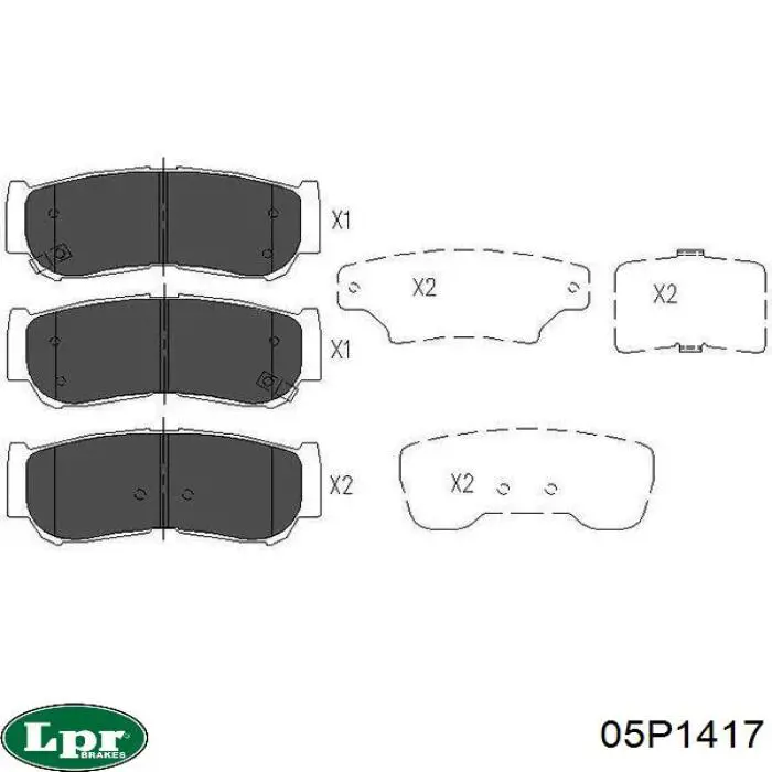 05P1417 LPR pastillas de freno traseras