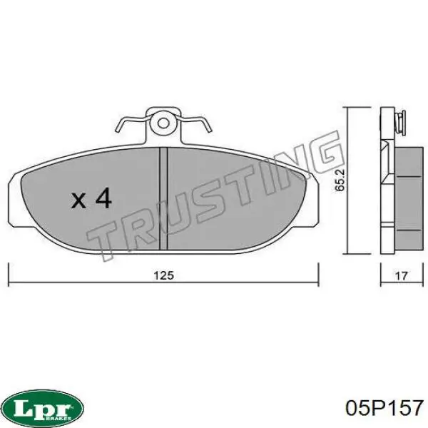 05P157 LPR pastillas de freno delanteras