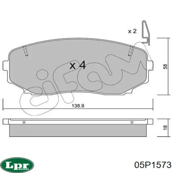 05P1573 LPR pastillas de freno delanteras