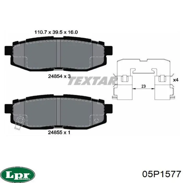 05P1577 LPR pastillas de freno traseras