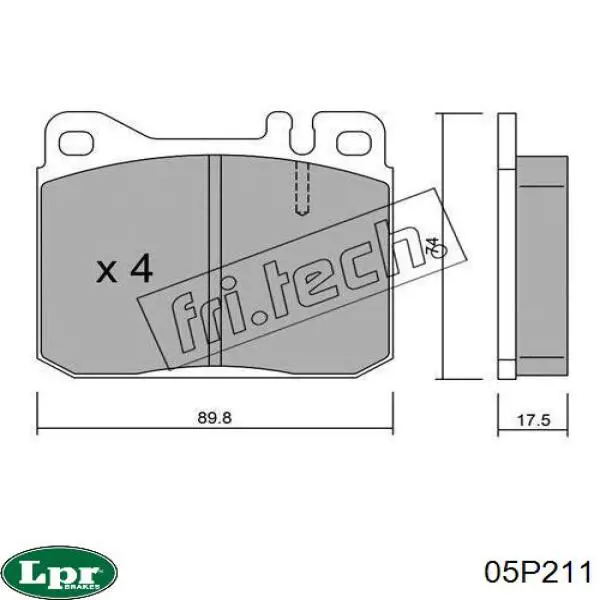 05P211 LPR pastillas de freno delanteras