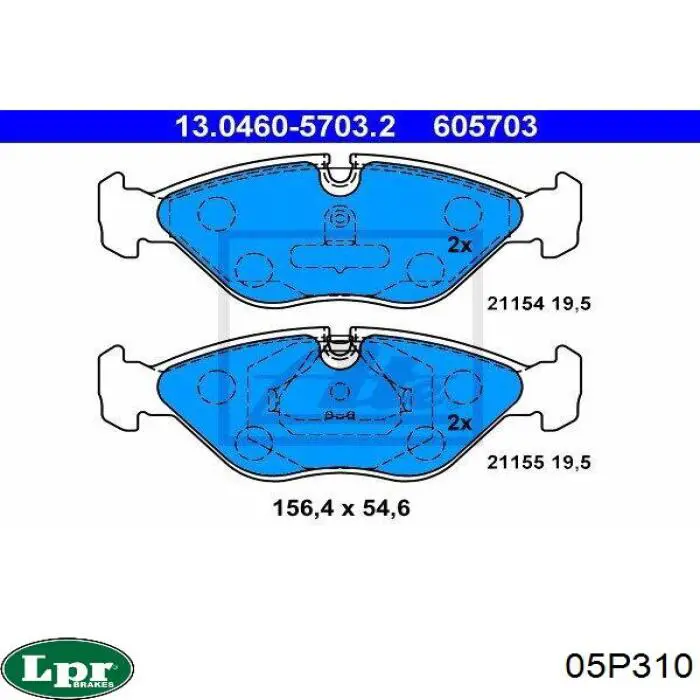 05P310 LPR pastillas de freno delanteras