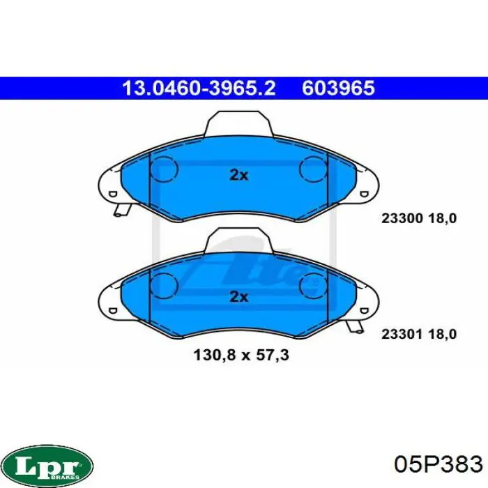 05P383 LPR pastillas de freno delanteras