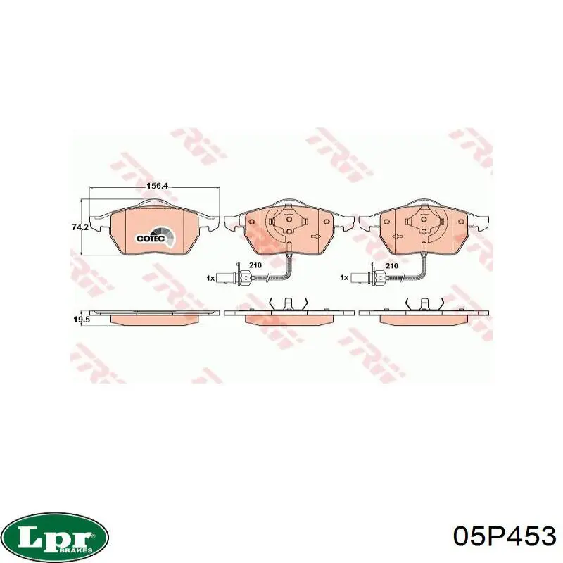 05P453 LPR pastillas de freno delanteras